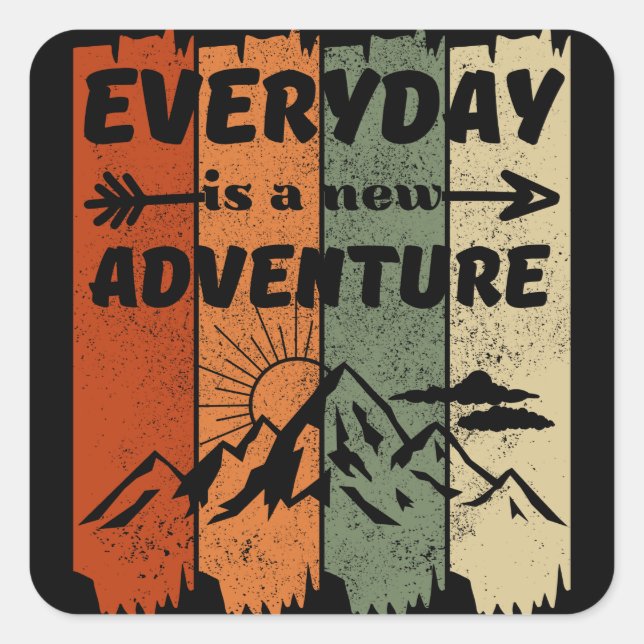 Sticker Carré Nouveau randonnée aventure amoureux cadeau retro m (Devant)