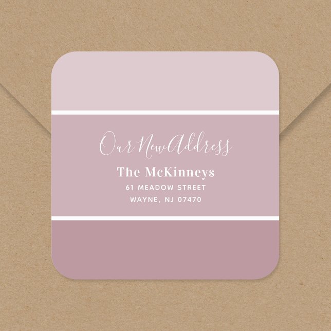 Sticker Carré Nouvelle adresse Mauve Paint Swatch (Créateur téléchargé)