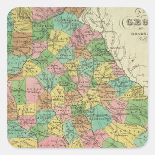 Sticker Carré Nouvelle Carte De Géorgie 2