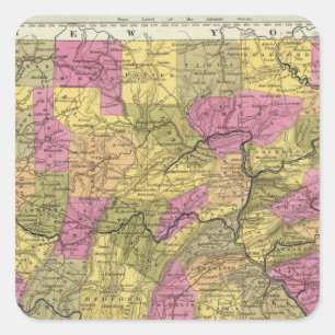 Sticker Carré Nouvelle Carte De Pennsylvanie 2