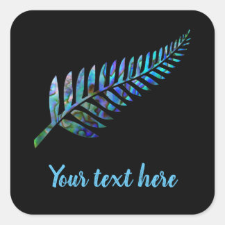STICKER CARRÉ NOUVELLE-ZÉLANDE PERSONNALISABLE KIWI FERN PAUA ST