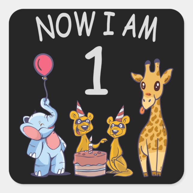 Sticker Carré Now I le 1er jour du Birthday (Devant)