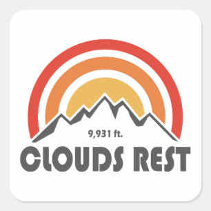 Sticker Carré Nuages Rest Mountain Yosemite