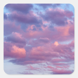Sticker Carré Nuages roses et violets