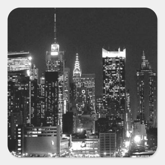 Sticker Carré Nuit à New York (Devant)