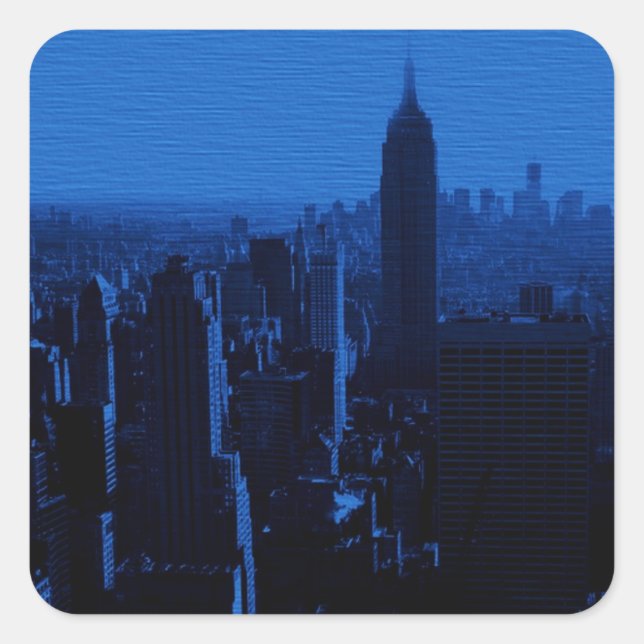 Sticker Carré Nuit bleue à New York (Devant)