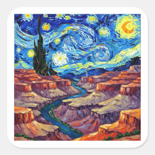 Sticker Carré Nuit étoilée Grand Canyon Arizona