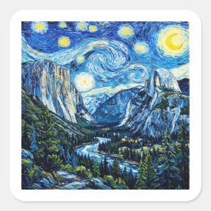 Sticker Carré Nuit étoilée Parc national de Yosemite