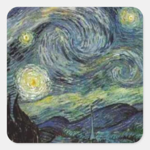 Sticker Carré Nuit étoilée - van Gogh