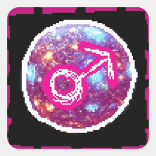 Sticker Carré Nuit Mars