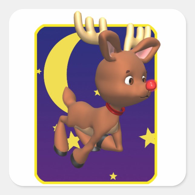Sticker Carré Nuit Volant Reindeer (Devant)