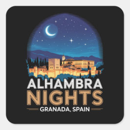 Sticker Carré Nuits de l'Alhambra - Grenade Espagne Travel Art