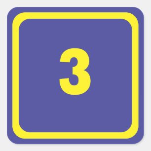 Sticker Carré numéro trois
