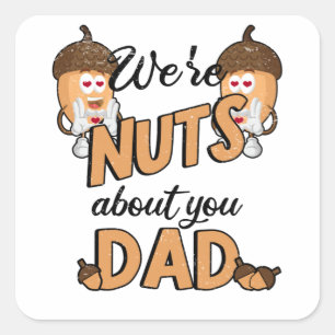 Sticker Carré Nut Fête des pères Homme Fête Papa Papa Papa Nut P