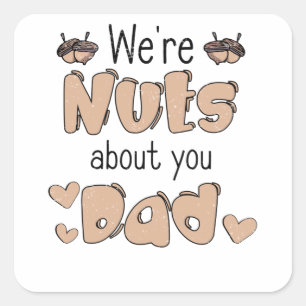 Sticker Carré Nut Fête des pères Papa Père Amour Fête des hommes