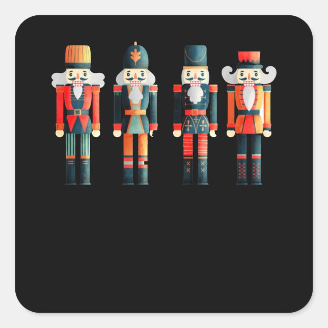 Sticker Carré Nutcracker Merry Christmas (Devant)