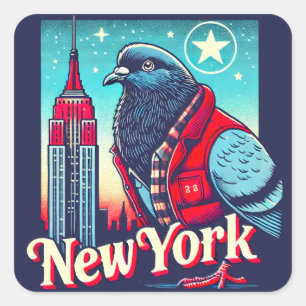 STICKER CARRÉ NY PIGEON 2