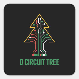 Sticker Carré O Circuit Arbre Noël Xmas Ingénieur Vacances