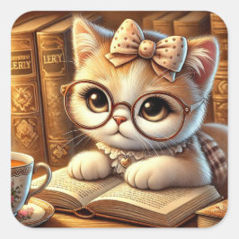 Sticker Carré "O Encanto Felino: Guardiões de Mistérios e Carinh