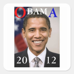 STICKER CARRÉ OBAMA 2012