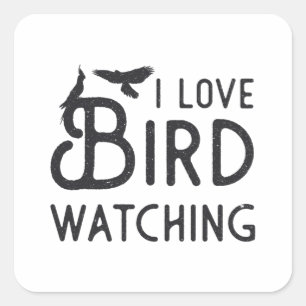 Sticker Carré Observation d'oiseaux I Inséparable Observation d'