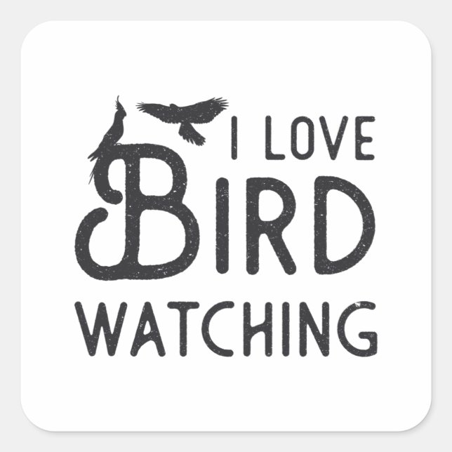 Sticker Carré Observation d'oiseaux I Inséparable Observation d' (Devant)