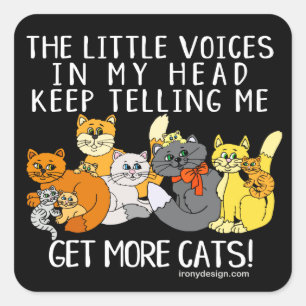 Sticker Carré Obtenez à plus de chats le noir drôle