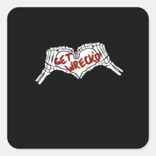 Sticker Carré Obtenir épave Squelette Main Heart Classic