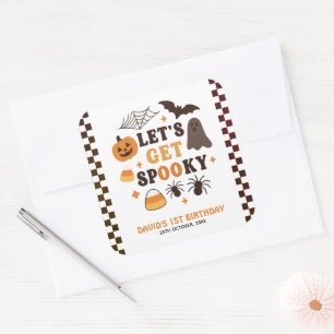 Sticker Carré Obtenons Éffrayant Halloween Custom Anniversaire