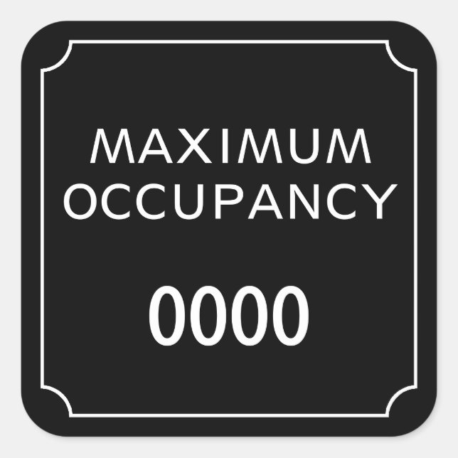 Sticker Carré Occupation maximale (Devant)