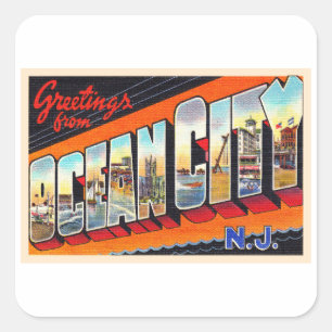 Sticker Carré Ocean City New Jersey