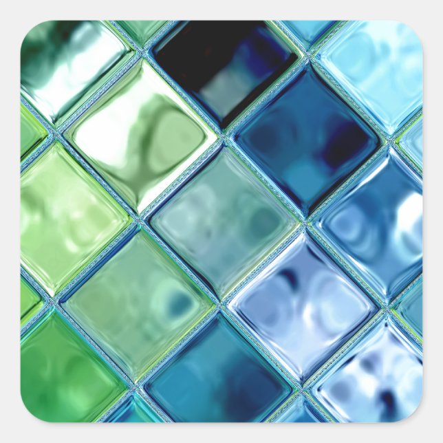 Sticker Carré Ocean Teal Glass (Devant)