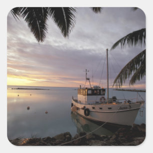 Sticker Carré Océanie, Polynésie, Îles Cook, Aitutaki,