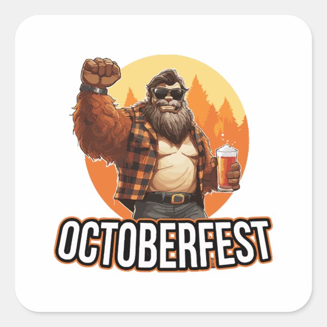 Sticker Carré Octoberfest Bigfoot (Devant)