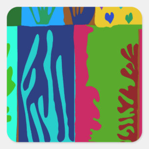 Sticker Carré Ode à la Collage de Matisse