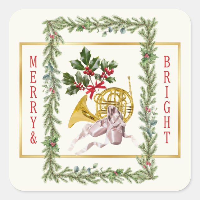 Sticker Carré Ode to The Nutcracker Ballet Garland (Devant)