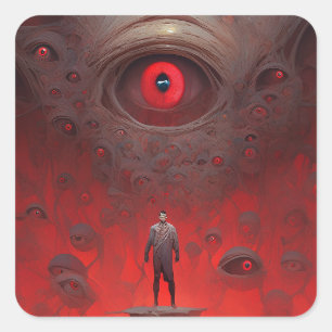 Sticker Carré OEil Créations Surreal Horror Art