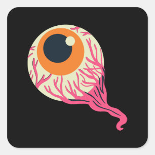 Sticker Carré Oeil d'Halloween éffrayant