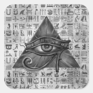 Sticker Carré Oeil égyptien de l'art numérique de Horus - de