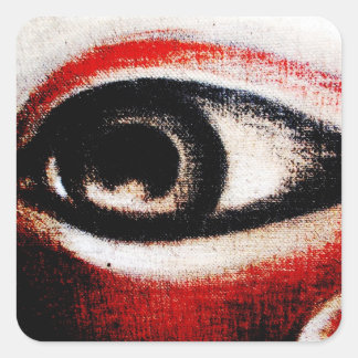 Sticker Carré OEil rouge, noir et blanc de Ra