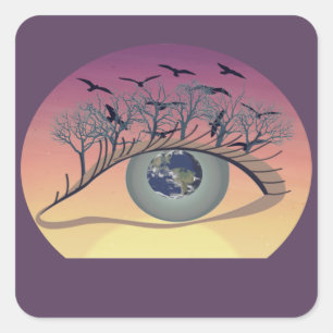 Sticker Carré OEil sur le monde - Nature & Earth Art