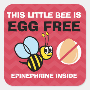 Sticker Carré Oeuf Personnalisé Libre Bumblebee Oeuf Alerte d'al