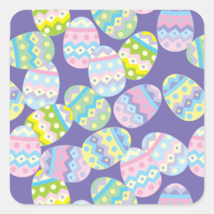 Sticker Carré Oeufs de Pâques