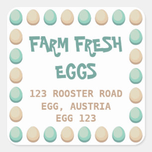 Sticker Carré Oeufs frais de ferme