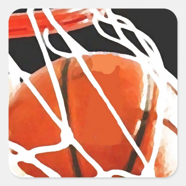 Sticker Carré Oeuvre de basket-ball (Devant)