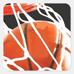 Sticker Carré Oeuvre de basket-ball