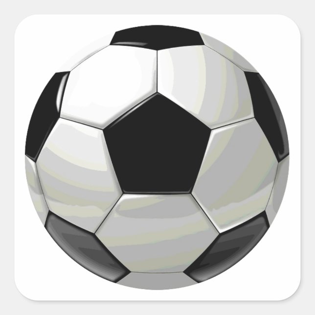 Sticker Carré Oeuvre de soccer unique (Devant)