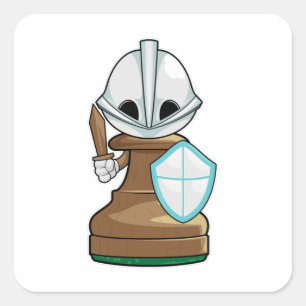 Sticker Carré OEuvres d'échecs Échecs