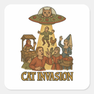 Sticker Carré OFO Invasion de chats