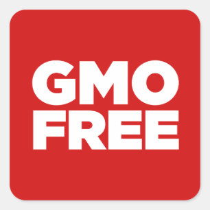STICKER CARRÉ OGM LIBRE (ROUGE)